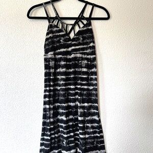 Billabong Tie Dye Mid Beach Dress Black & White, Adjustable Straps | Size S